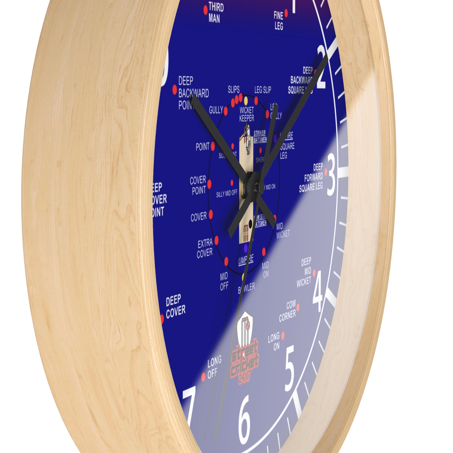 The Cricket Clock By StreetCricket24X7 (Australia Edition) - 10" x 10" | Cricket Clock