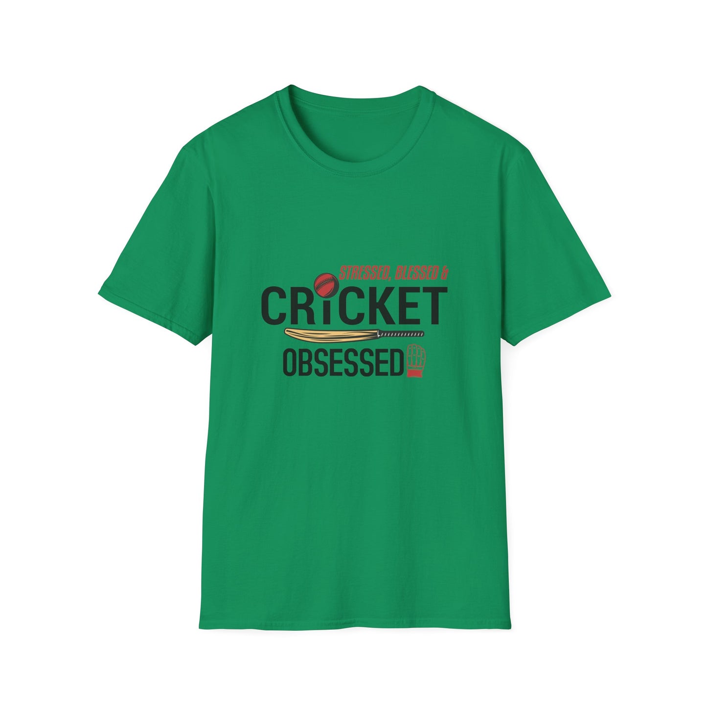 Stressed, Blessed & Cricket Obsessed | Cricket T-shirt