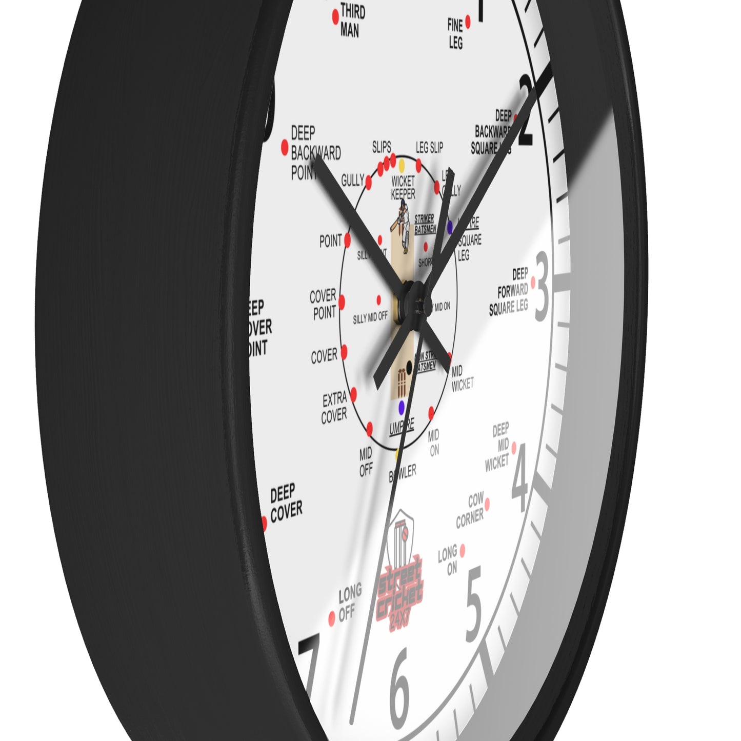 The Cricket Clock by StreetCricket24x7 (White) | Cricket Clock