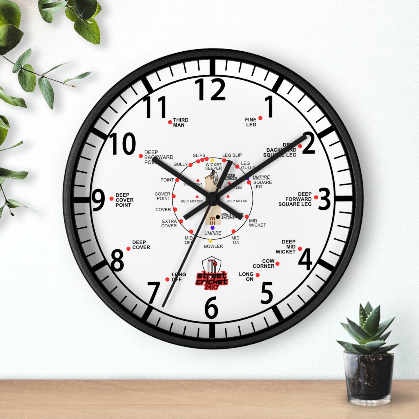 The Cricket Clock by StreetCricket24x7 (White) | Cricket Clock