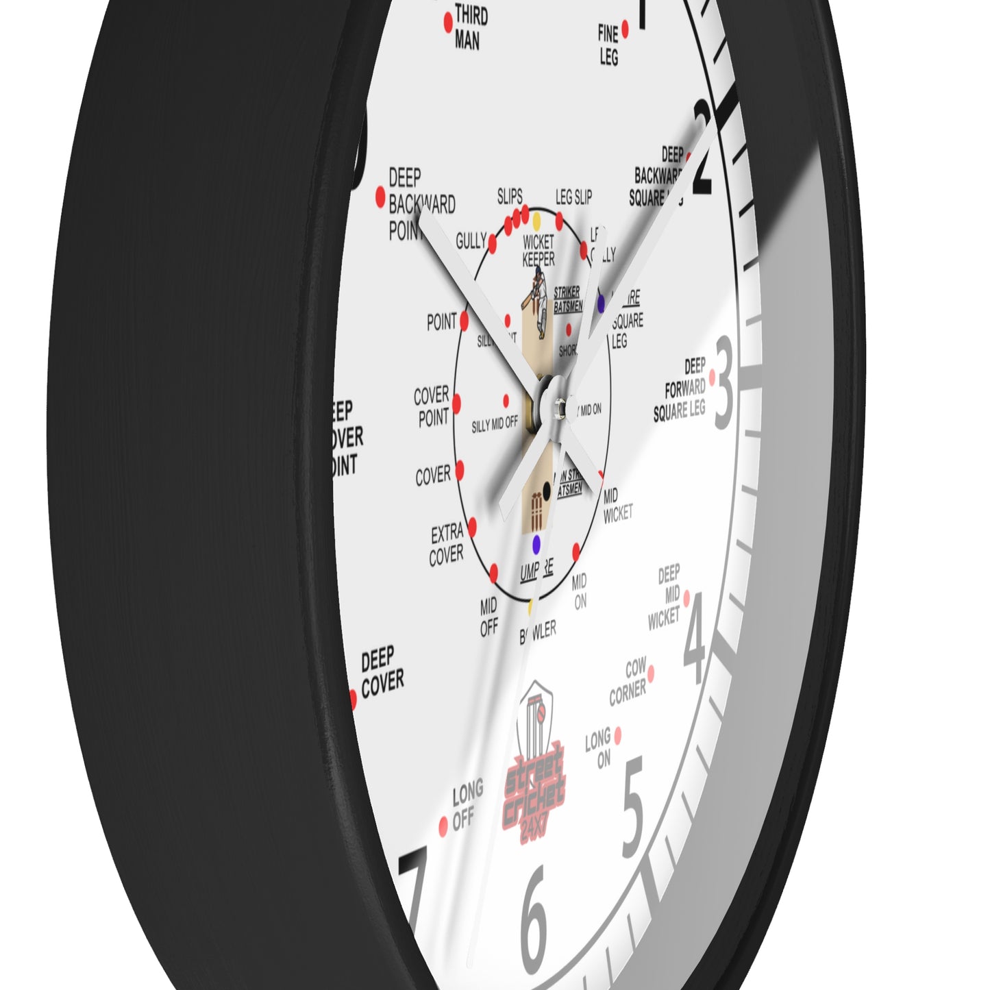 The Cricket Clock by StreetCricket24x7 (White) | Cricket Clock