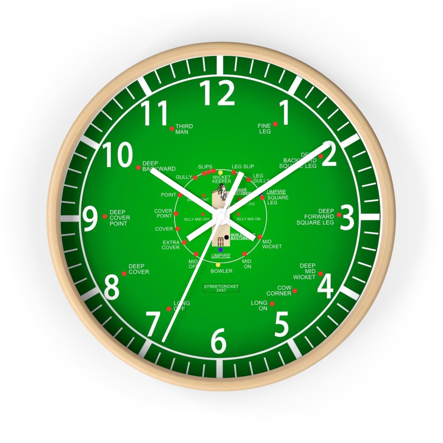 The Cricket Clock By StreetCricket24x7 - 10" x 10" | Cricket Gifts