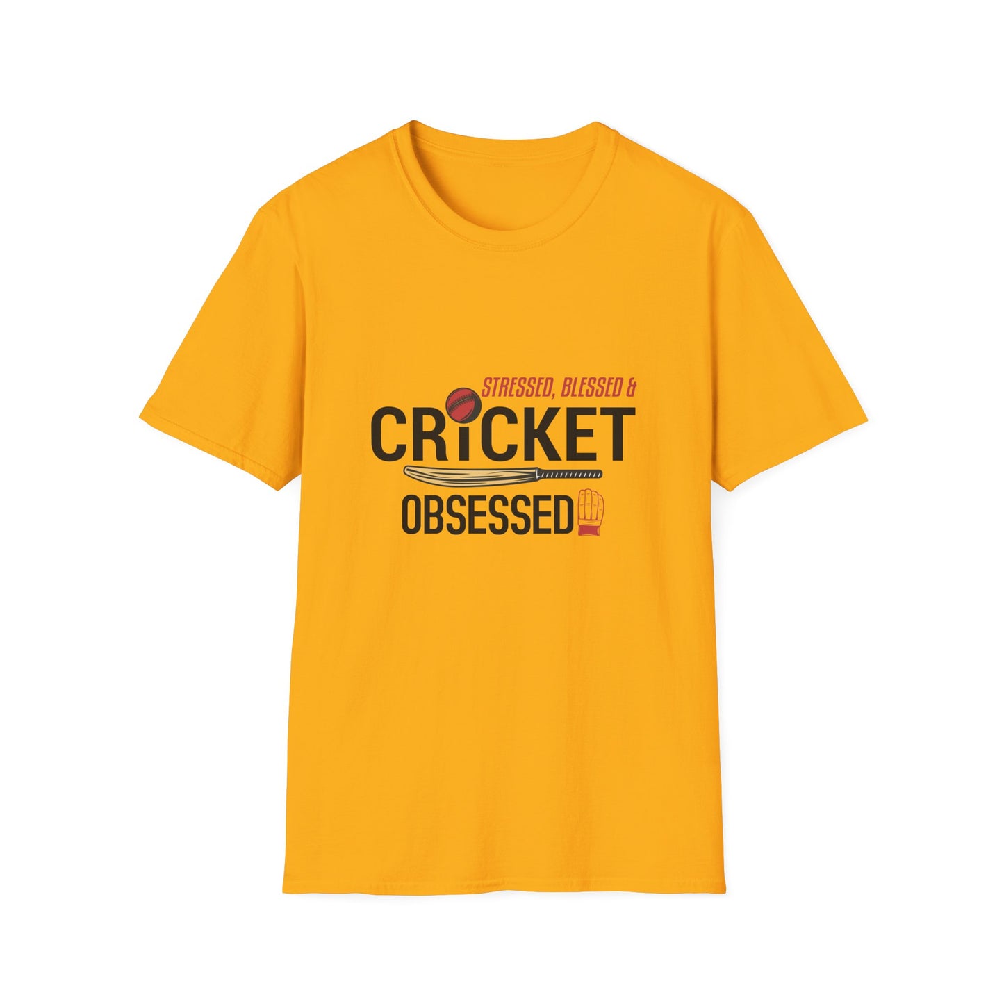 Stressed, Blessed & Cricket Obsessed | Cricket T-shirt