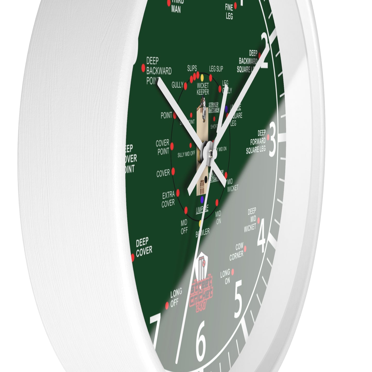 The Cricket Clock By StreetCricket24X7 (Pakistan Edition) - 10" x 10" - Cricket Clock