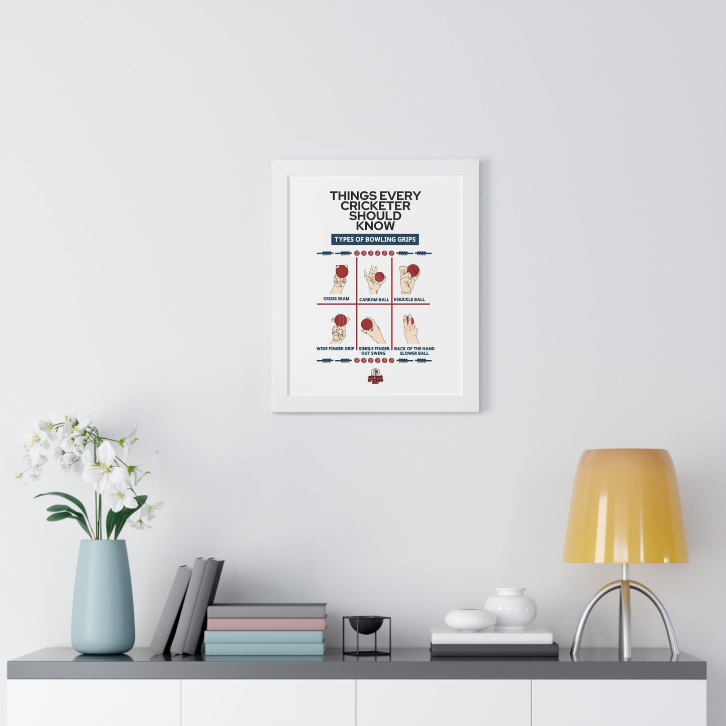 Things Every Cricketer Should Know | Bowling Grips | Framed Vertical Poster