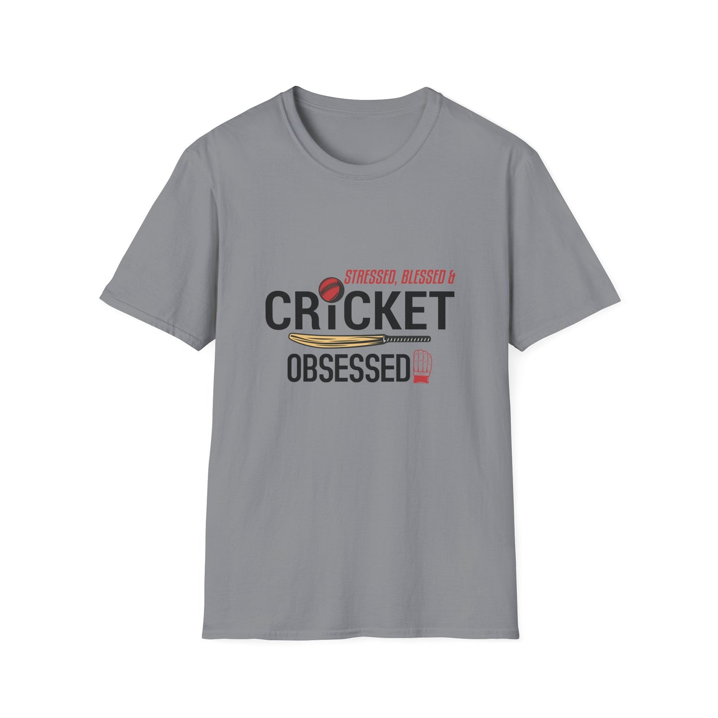 Stressed, Blessed & Cricket Obsessed | Cricket T-shirt