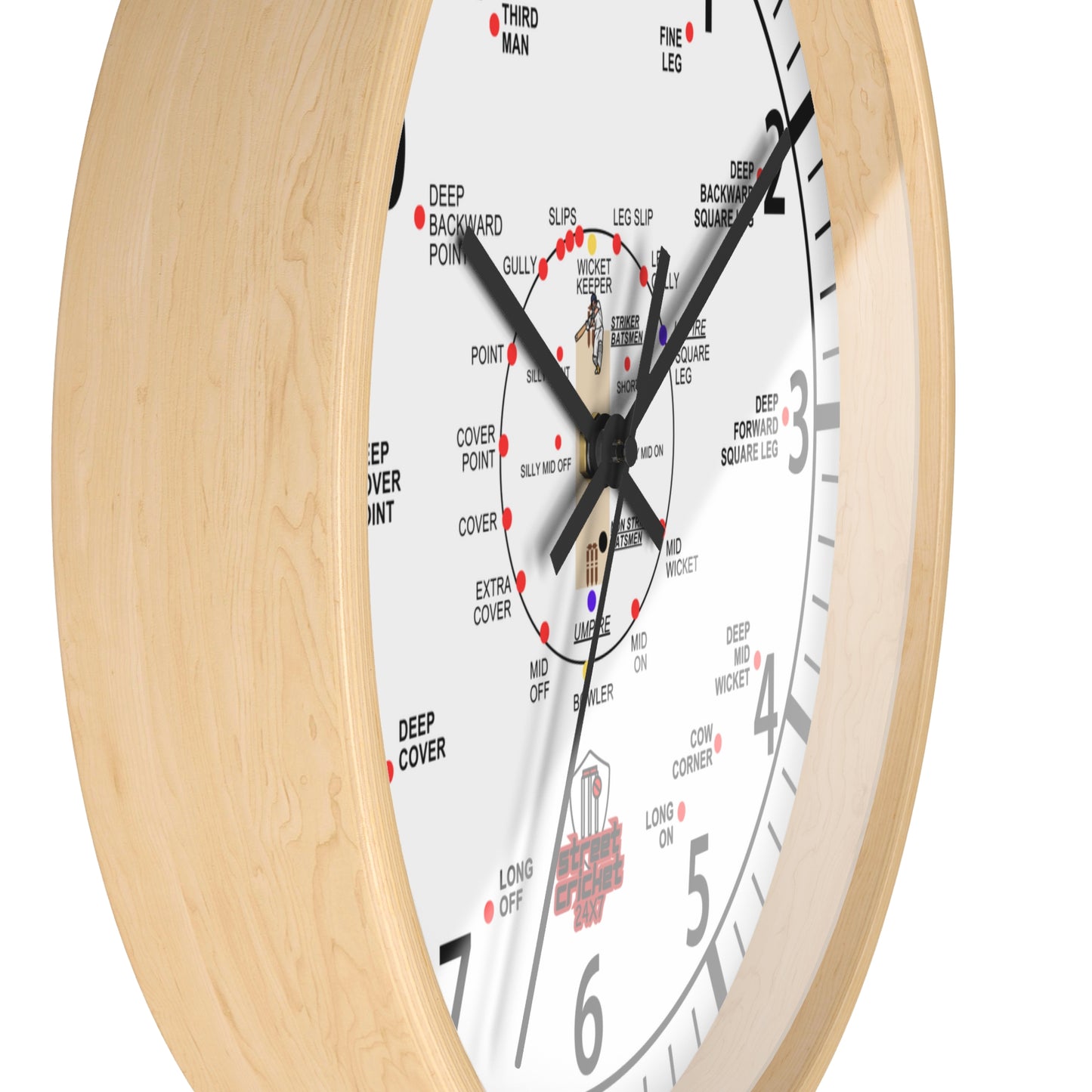 The Cricket Clock by StreetCricket24x7 (White) | Cricket Clock