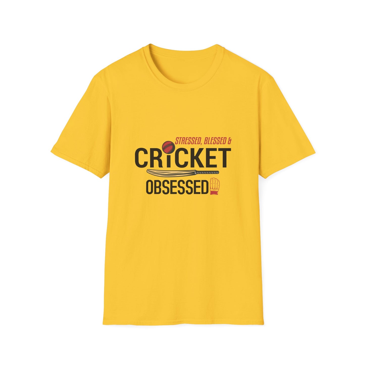 Stressed, Blessed & Cricket Obsessed | Cricket T-shirt