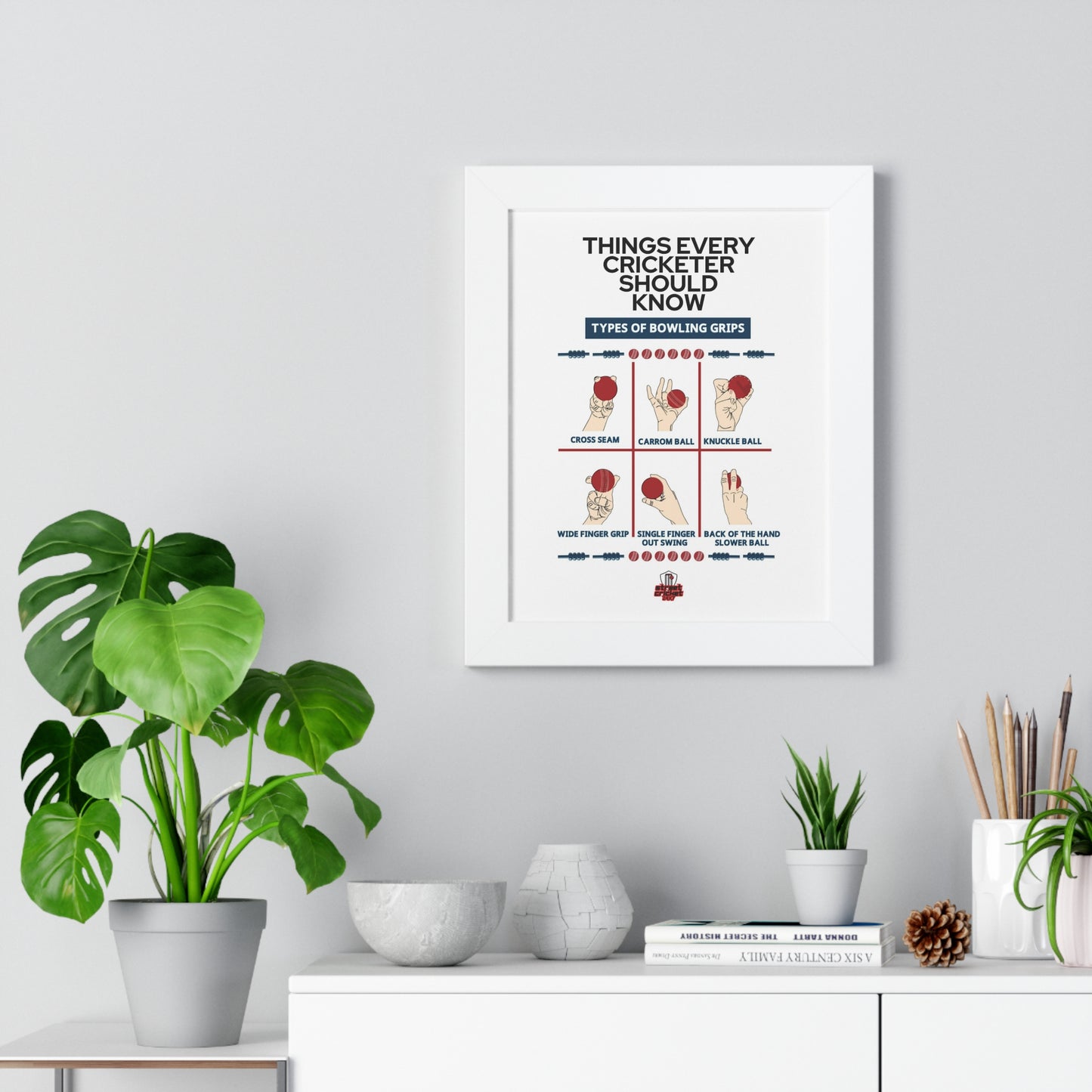 Things Every Cricketer Should Know | Bowling Grips | Framed Vertical Poster