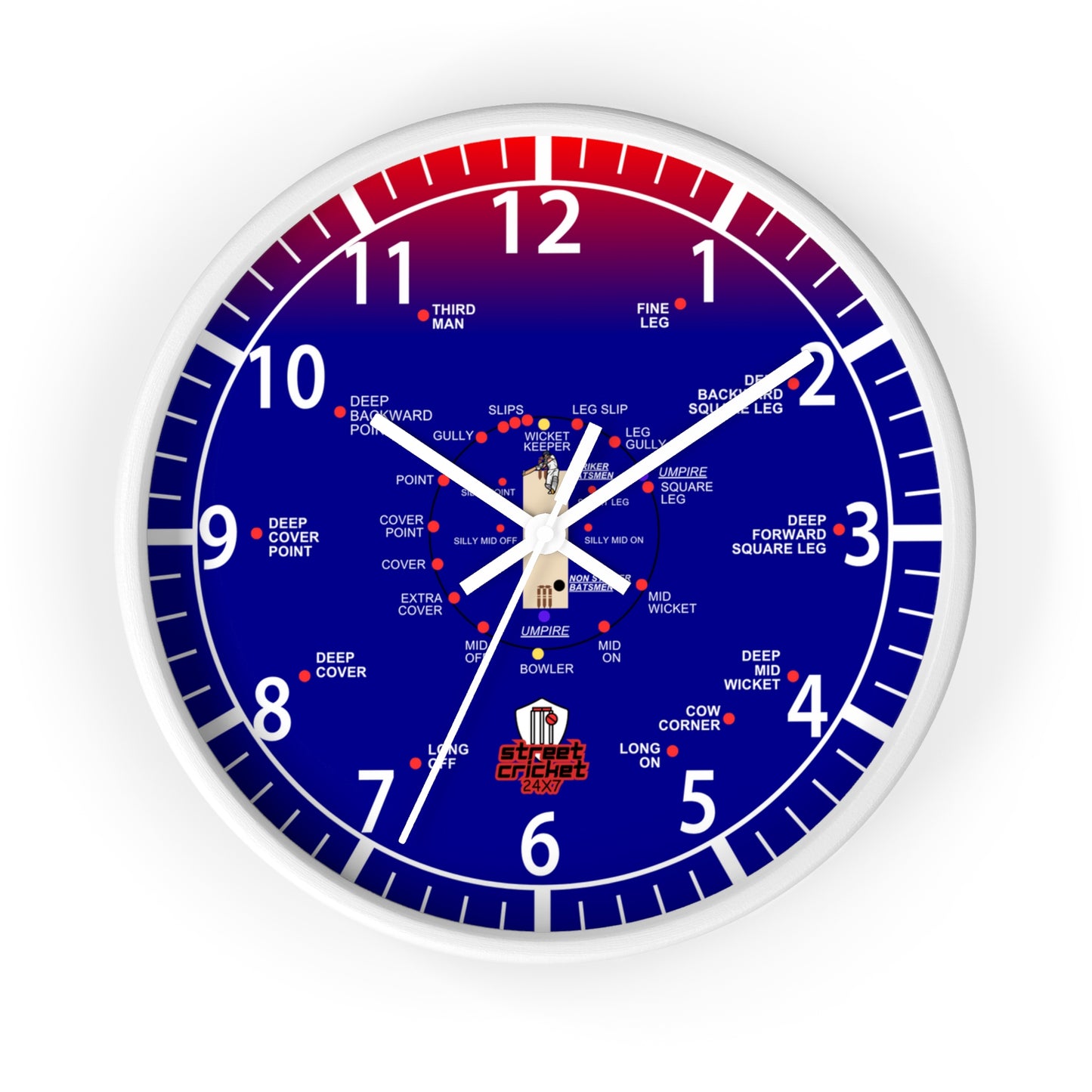 The Cricket Clock By StreetCricket24X7 (Australia Edition) - 10" x 10" | Cricket Clock