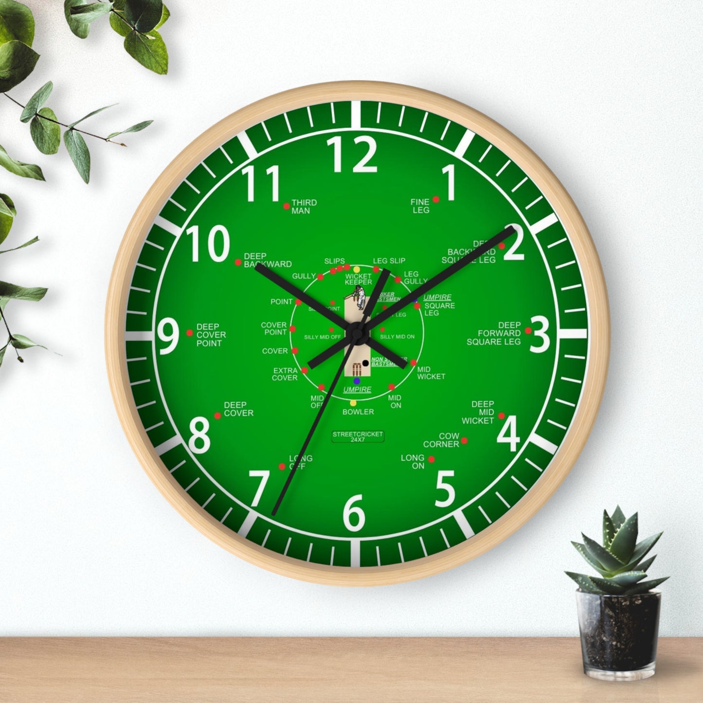 The Cricket Clock By StreetCricket24x7 - 10" x 10" | Cricket Gifts