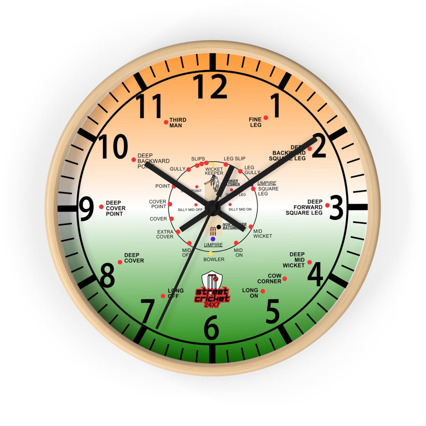 The Cricket Clock by StreetCricket24x7 (India Edition) | Cricket Clock