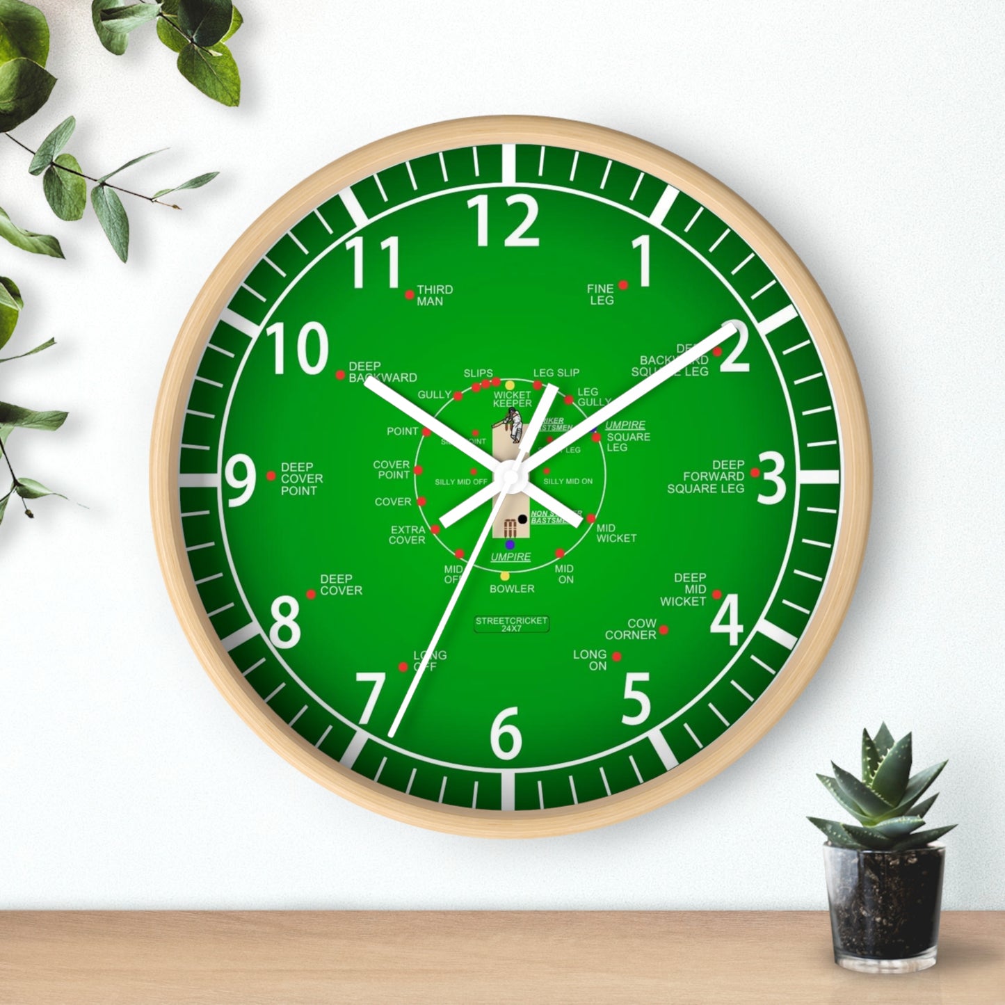 The Cricket Clock By StreetCricket24x7 - 10" x 10" | Cricket Gifts