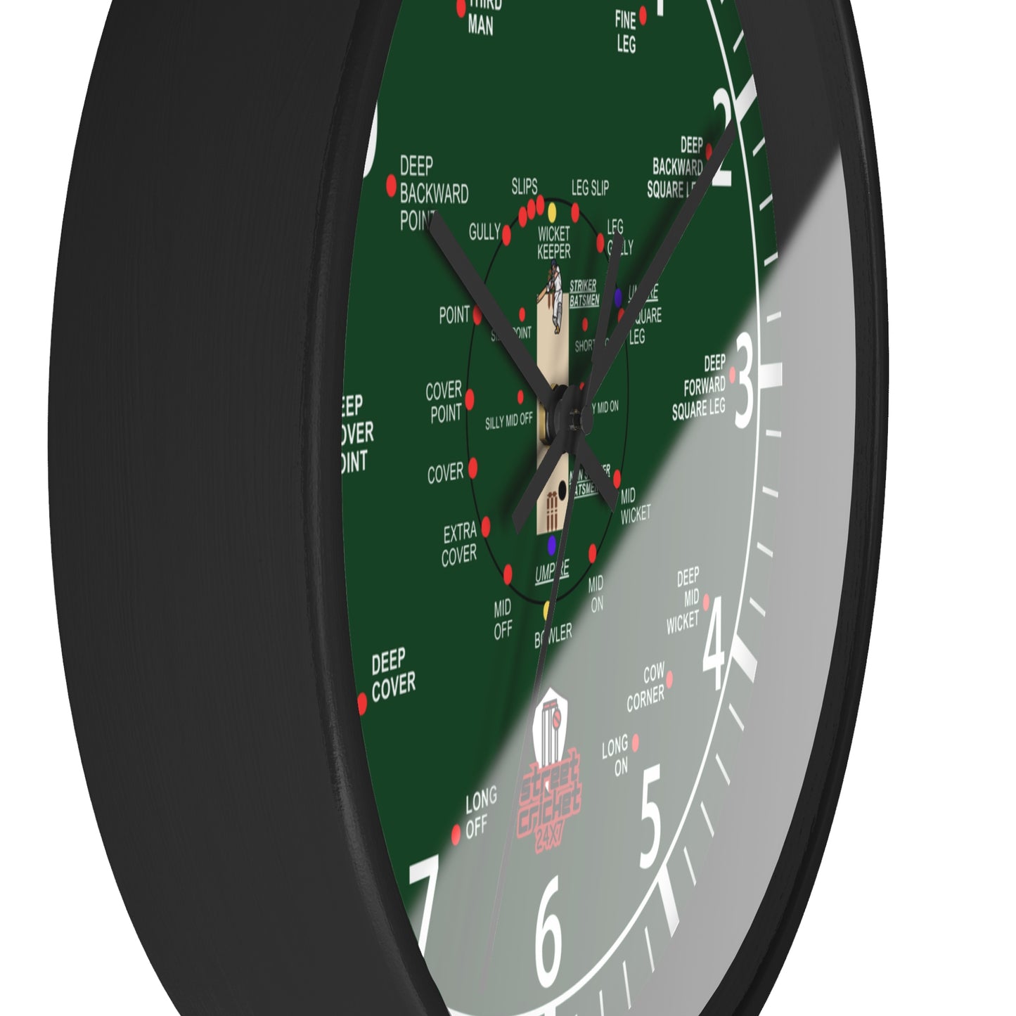 The Cricket Clock By StreetCricket24X7 (Pakistan Edition) - 10" x 10" - Cricket Clock