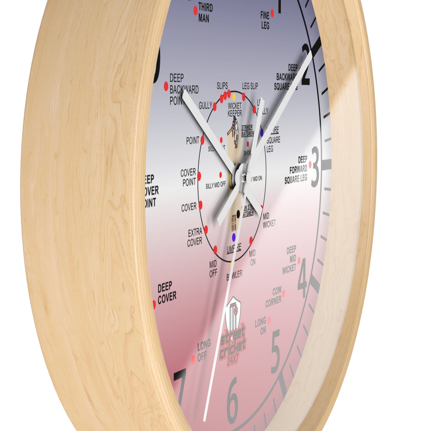 The Cricket Clock By StreetCricket24X7 (USA Edition) - 10" x 10" - Cricket Clock