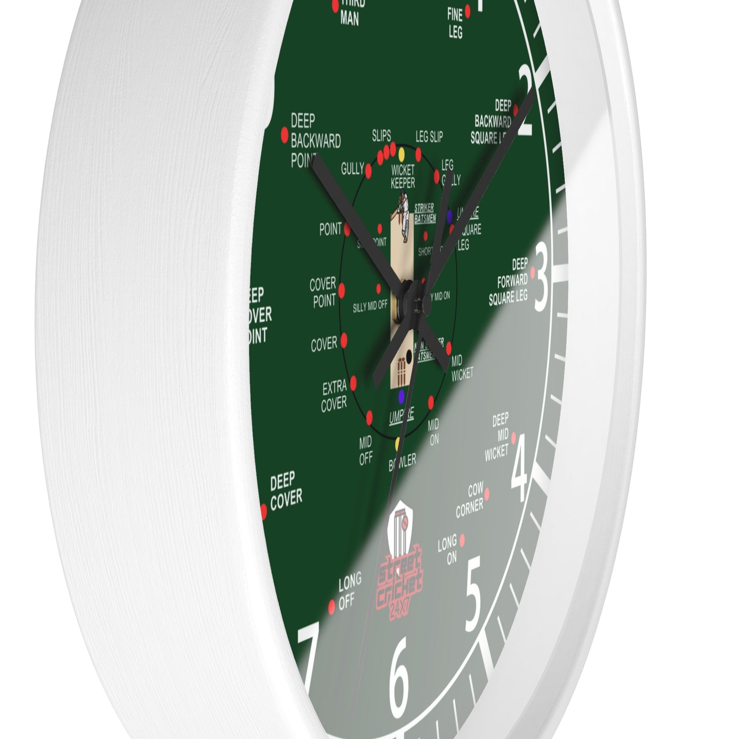 The Cricket Clock By StreetCricket24X7 (Pakistan Edition) - 10" x 10" - Cricket Clock