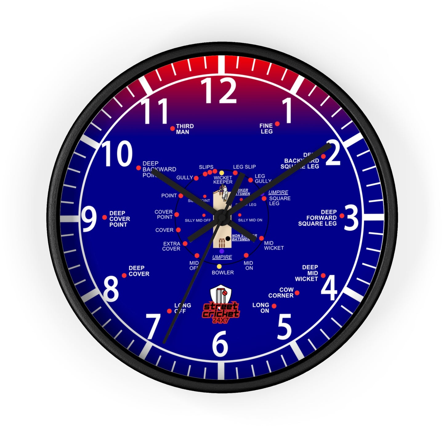 The Cricket Clock By StreetCricket24X7 (Australia Edition) - 10" x 10" | Cricket Clock