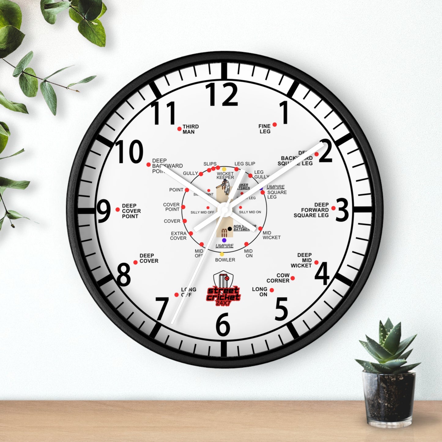 The Cricket Clock by StreetCricket24x7 (White) | Cricket Clock