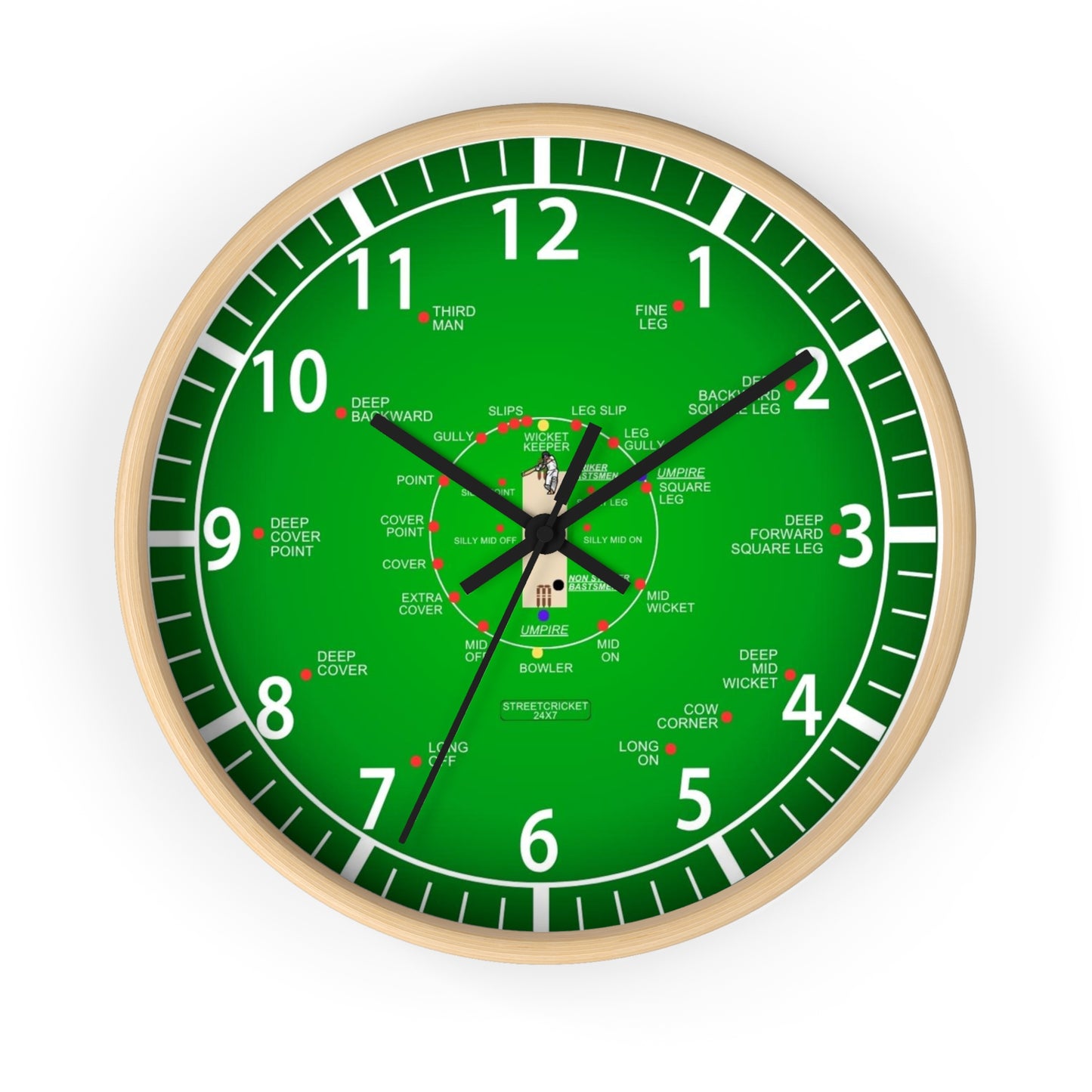 The Cricket Clock By StreetCricket24x7 - 10" x 10" | Cricket Gifts