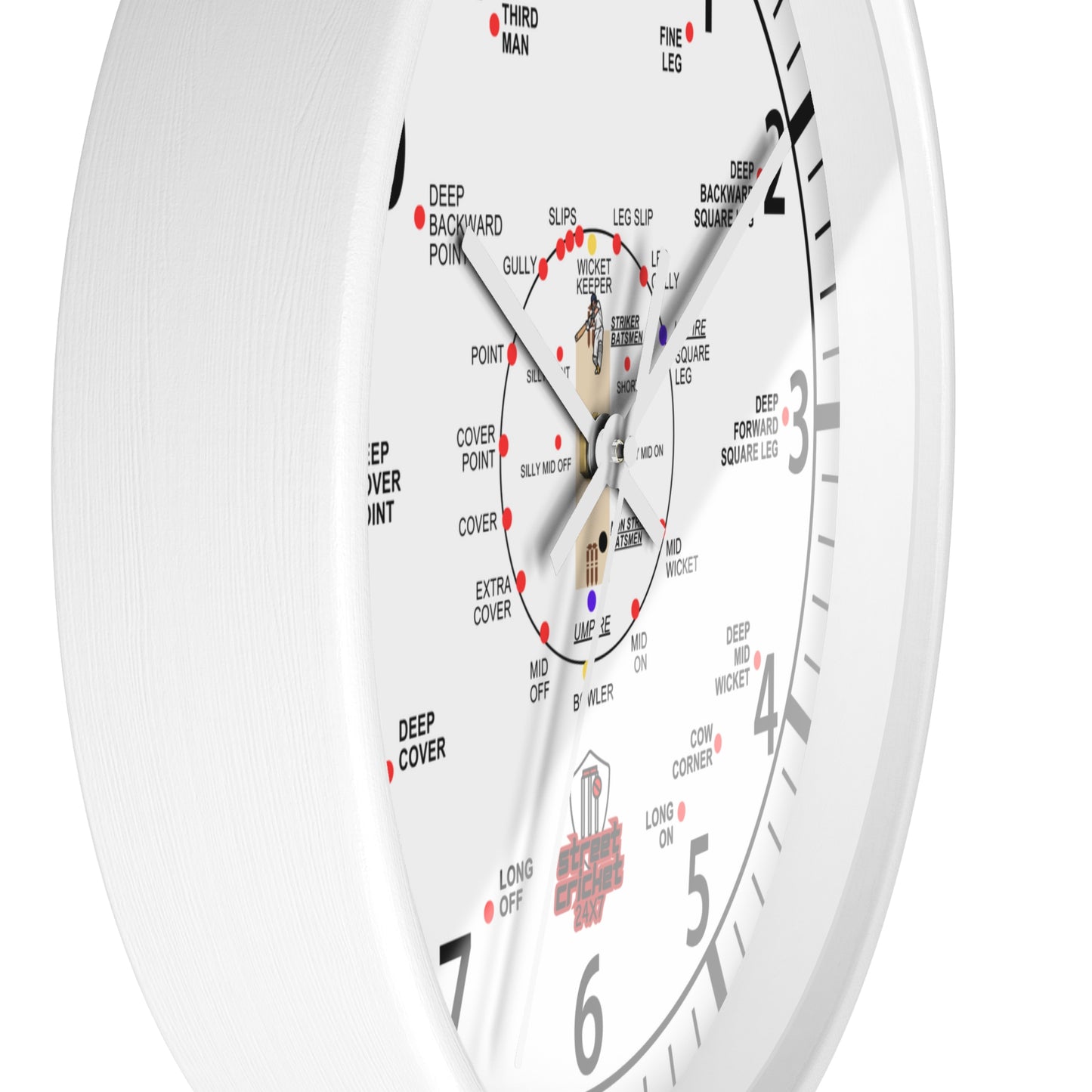 The Cricket Clock by StreetCricket24x7 (White) | Cricket Clock