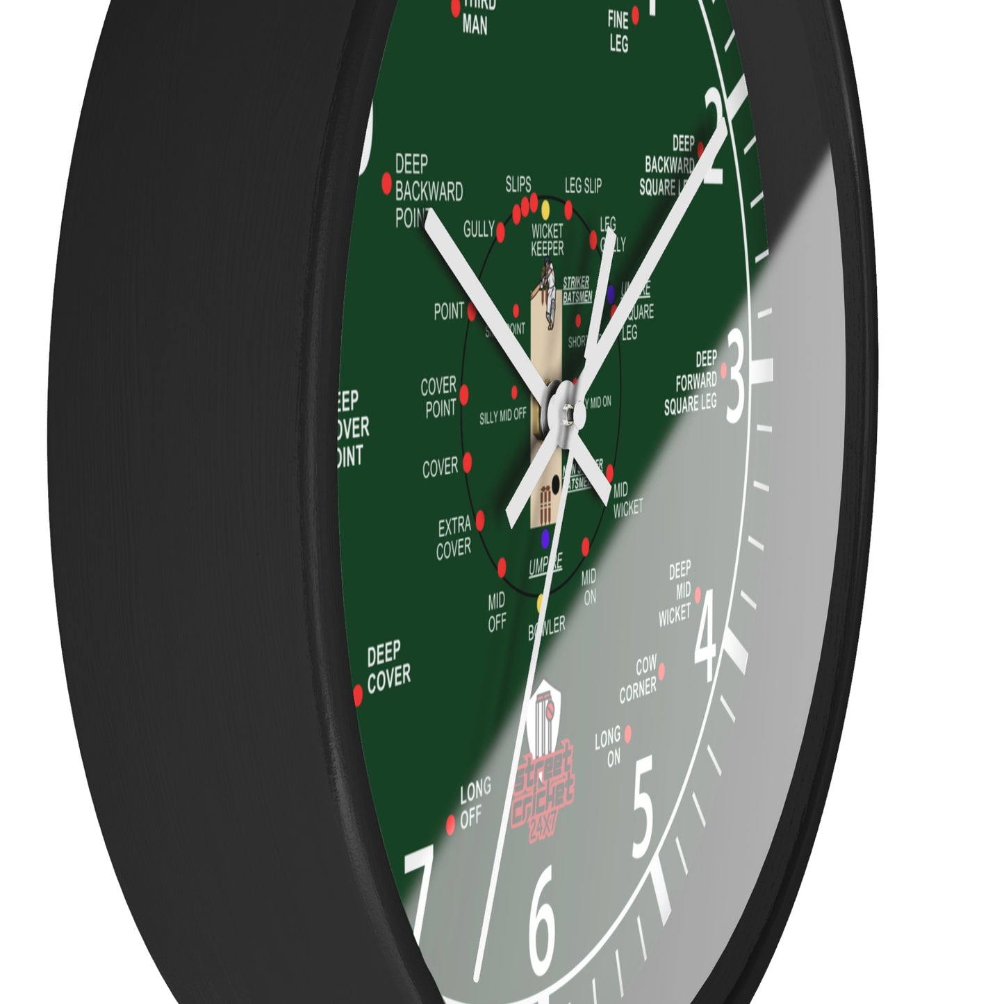 The Cricket Clock By StreetCricket24X7 (Pakistan Edition) - 10" x 10" - Cricket Clock