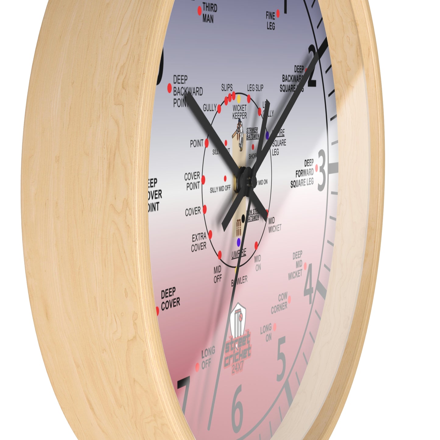 The Cricket Clock By StreetCricket24X7 (USA Edition) - 10" x 10" - Cricket Clock