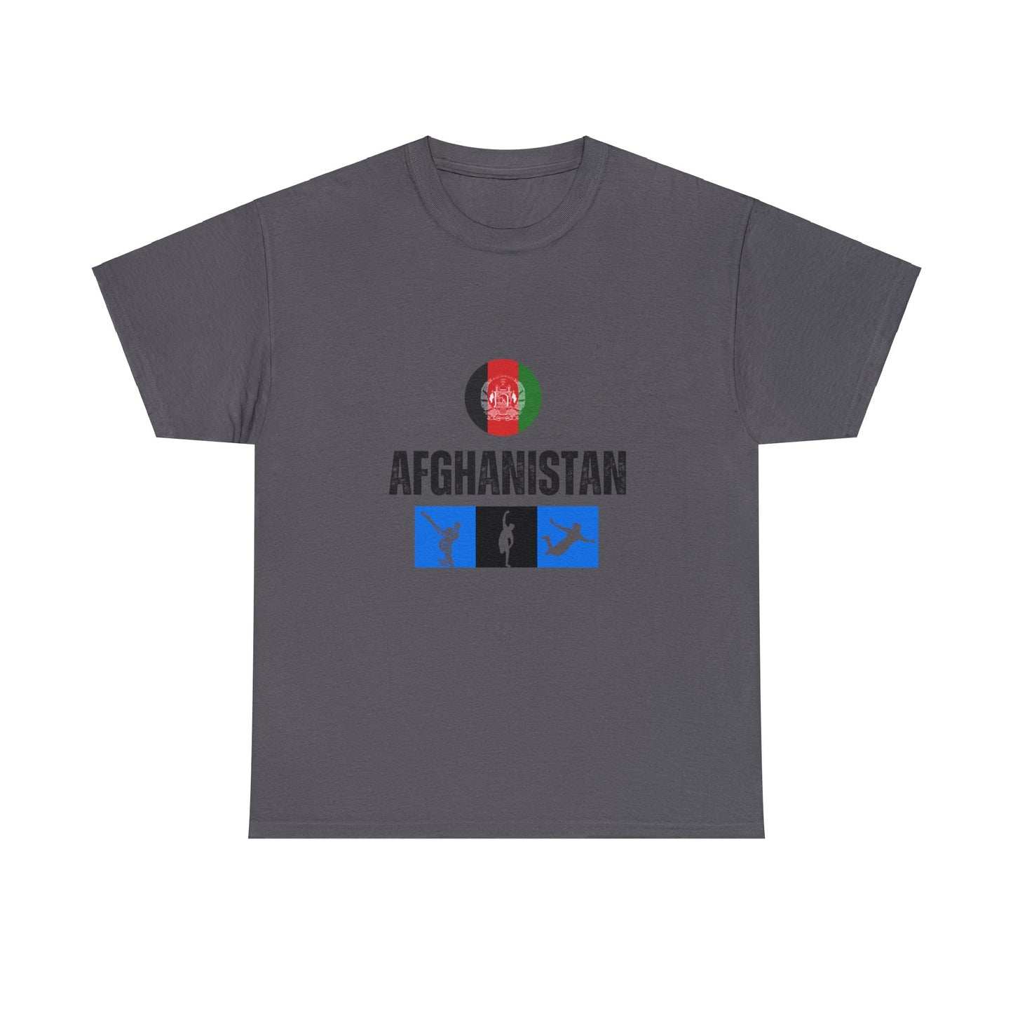 Afghanistan cricket T-shirt - front  grey