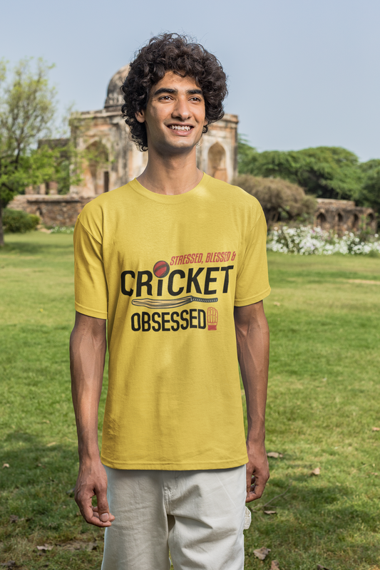 Stressed, Blessed & Cricket Obsessed | Cricket T-shirt